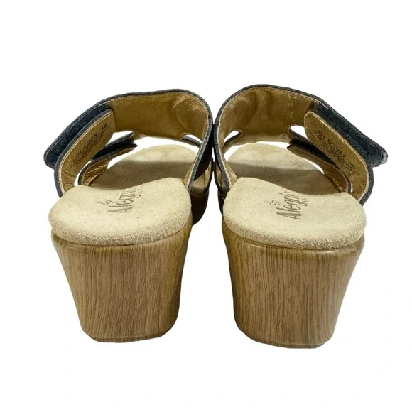 Alegria Blue Slide Sandals with Floral Pattern - Picture 6 of 10